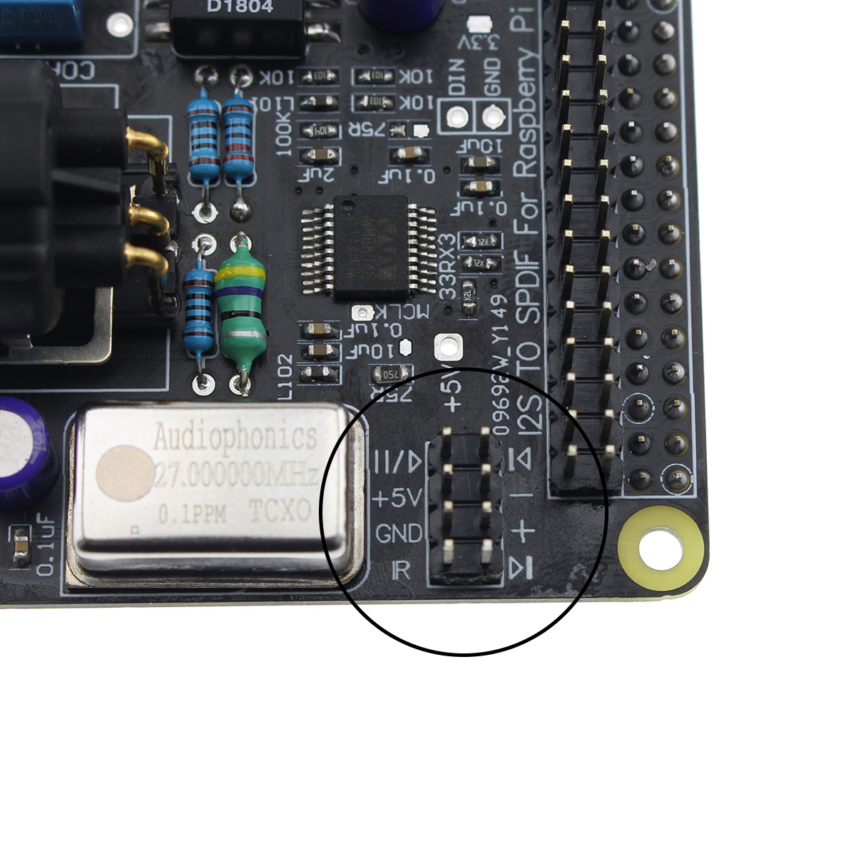 AUDIOPHONICS Digipi+AES Interface Digitale pour Raspberry Pi AES/EBU TOSLINK TCXO